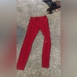 red LULULEMON leggings